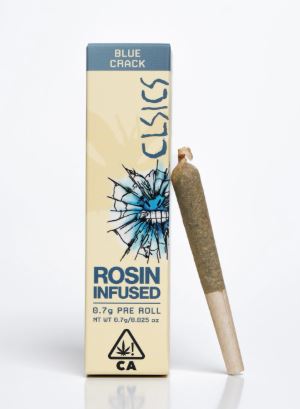 Photograph of product: CLSICS Live Rosin Infused Preroll .7g Blue Crack