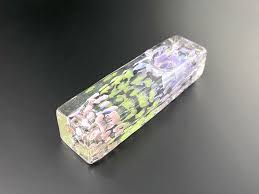 Photograph of product: Dichroic Striped Obelisk Hand Pipe - 3.5"