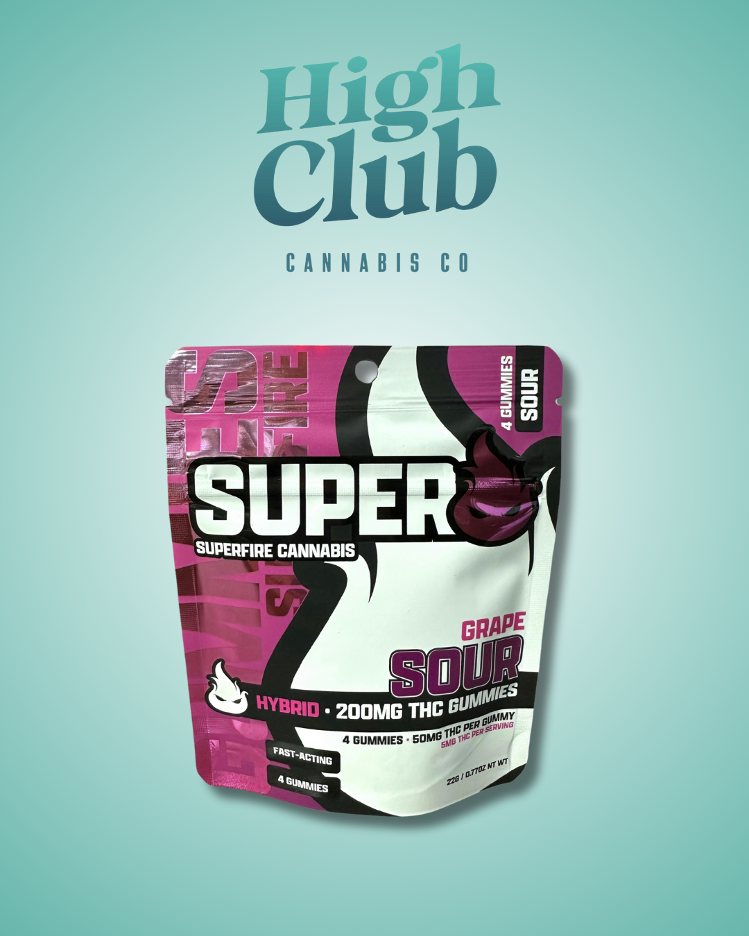 Photograph of product: 200mg Superfire Edible | Sour Grape