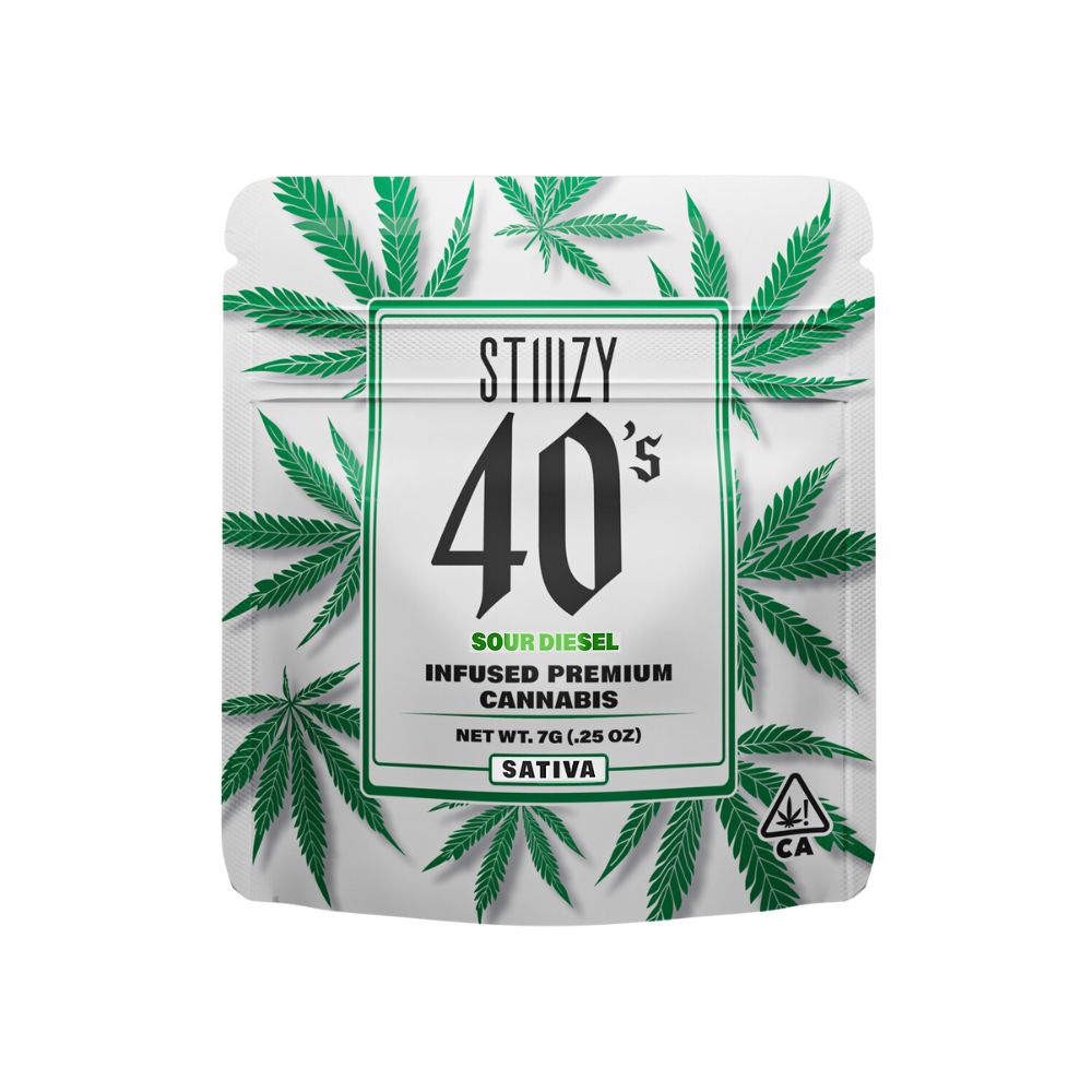Photograph of product: SOUR DIESEL 40's INFUSED MYLAR 7G - STIIIZY
