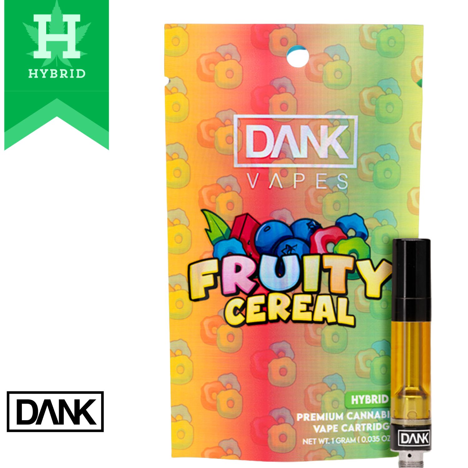 Photograph of product: Dank | Vaporizer | Cartridge 1.0g | 1pk | Fruity Cereal | 1ml