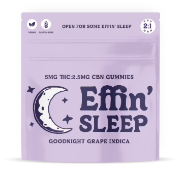 Photograph of product: Effin |Gummies | Sleep | Goodnight Grape| 2:1 TH-oui:CBN | 100mg -Oui'd