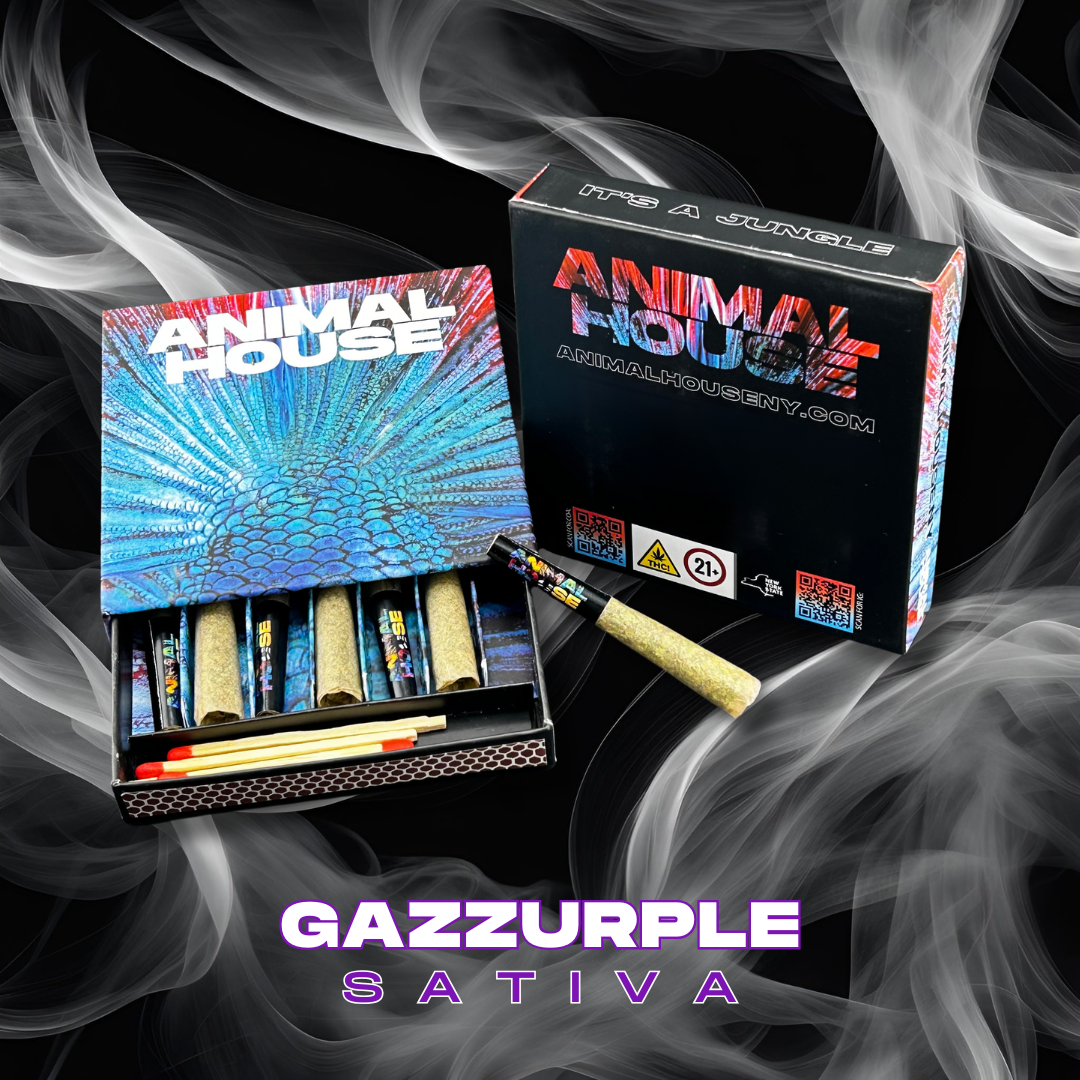 Photograph of product: Animal House | Gazzurple | .5g | 7pk | Kief Infused Preroll