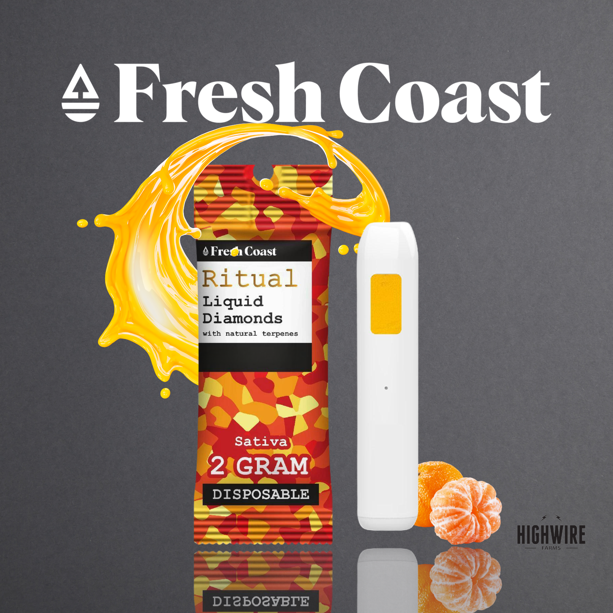 Photograph of product: Fresh Coast Ritual Liquid Diamond Disposable Tangie Dream 2g