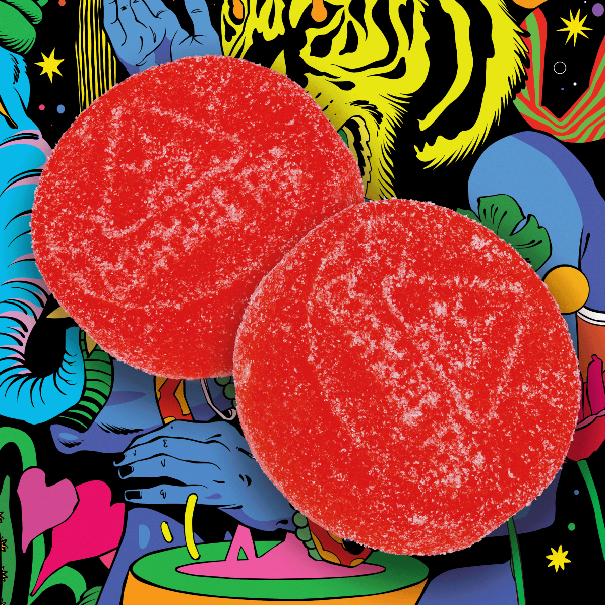 Photograph of product: Tropical Paradise Punch 5mg Gummies (Hybrid) - 100mg