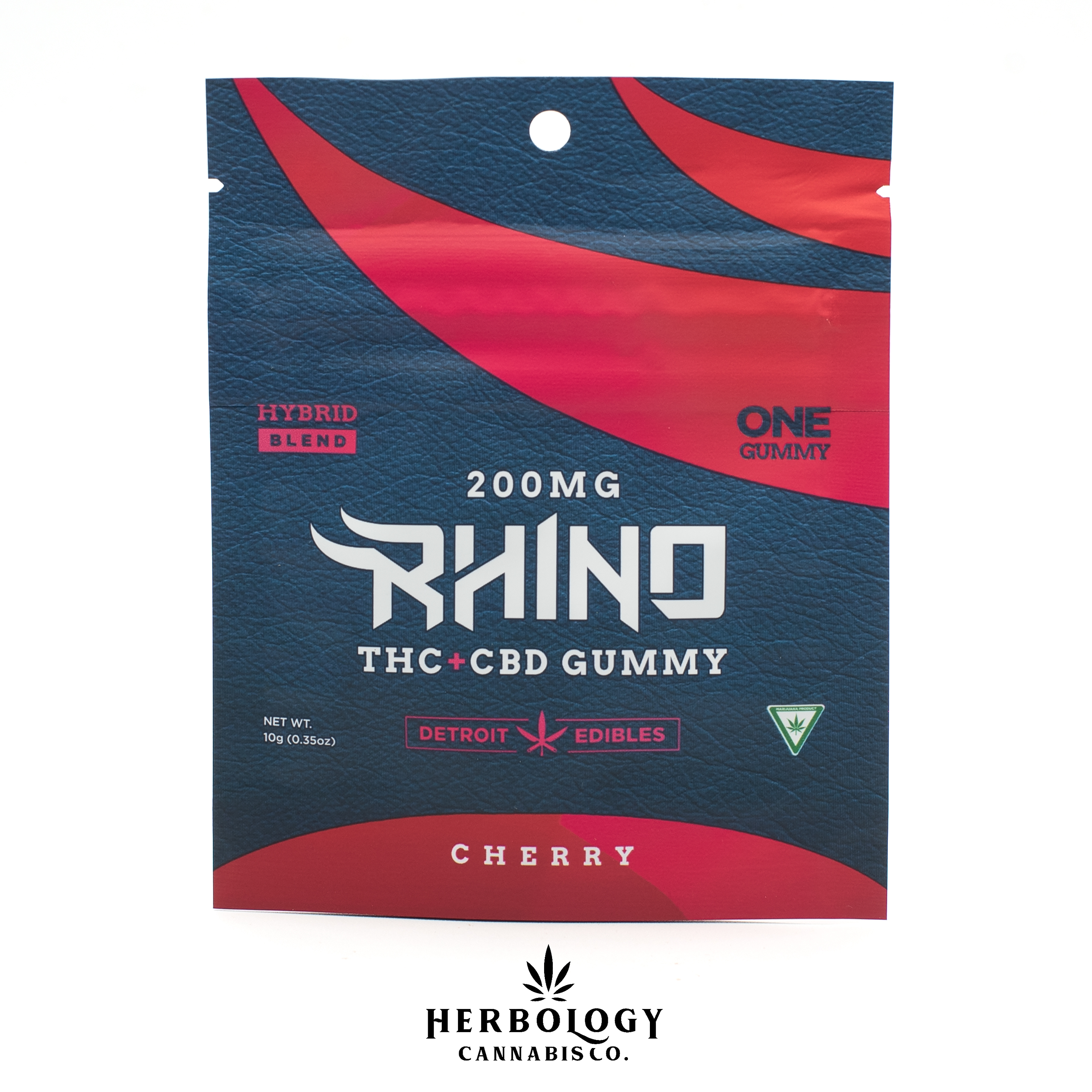 Photograph of product: Detroit Edibles | Rhino Gummy | Cherry | 200mg TH-oui:50mg CBD
