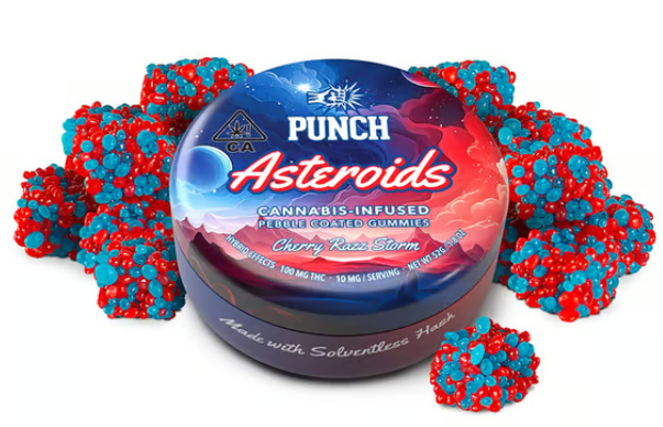 Photograph of product: 100MG au chocolat Asteroids  10PK - Cherry Razz Storm [H]