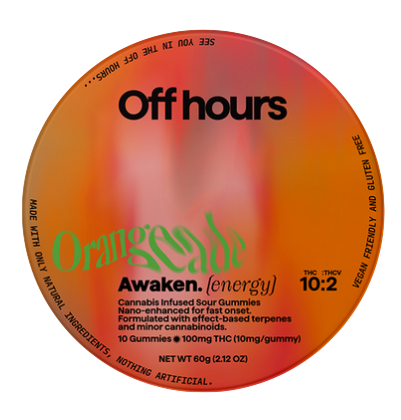 Photograph of product: Awaken: Sour Orangeade - TH-oui:TH-ouiv Gummie 10 Pack (100mg)
