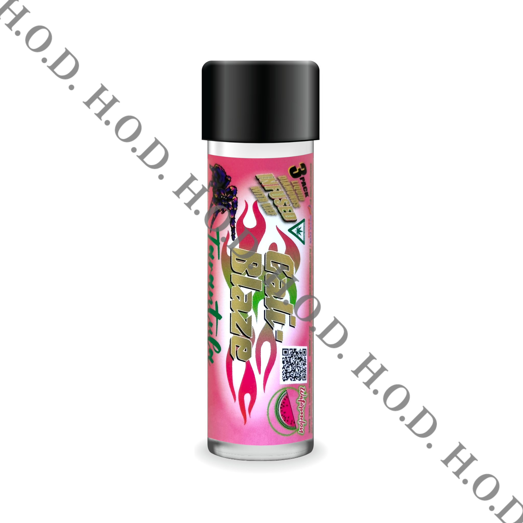 Photograph of product: Cali-Blaze Watermelon Tarantula Infused Pre-Roll 1g 3 Pack