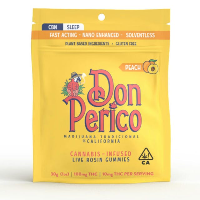 Photograph of product: PEACH Sleep Gummies CBN Nano Infused Live Rosin - - 