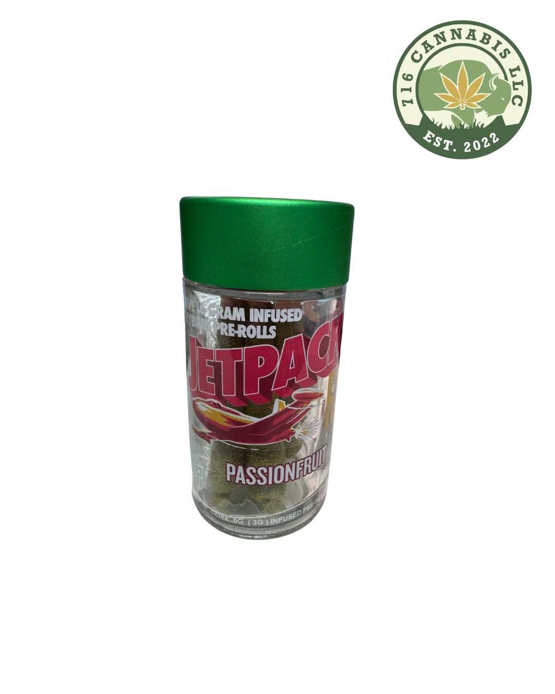 Photograph of product: Jetpacks | Passionfruit FJ-Mini Infused Pre-Roll 5 Pk (Hybrid)