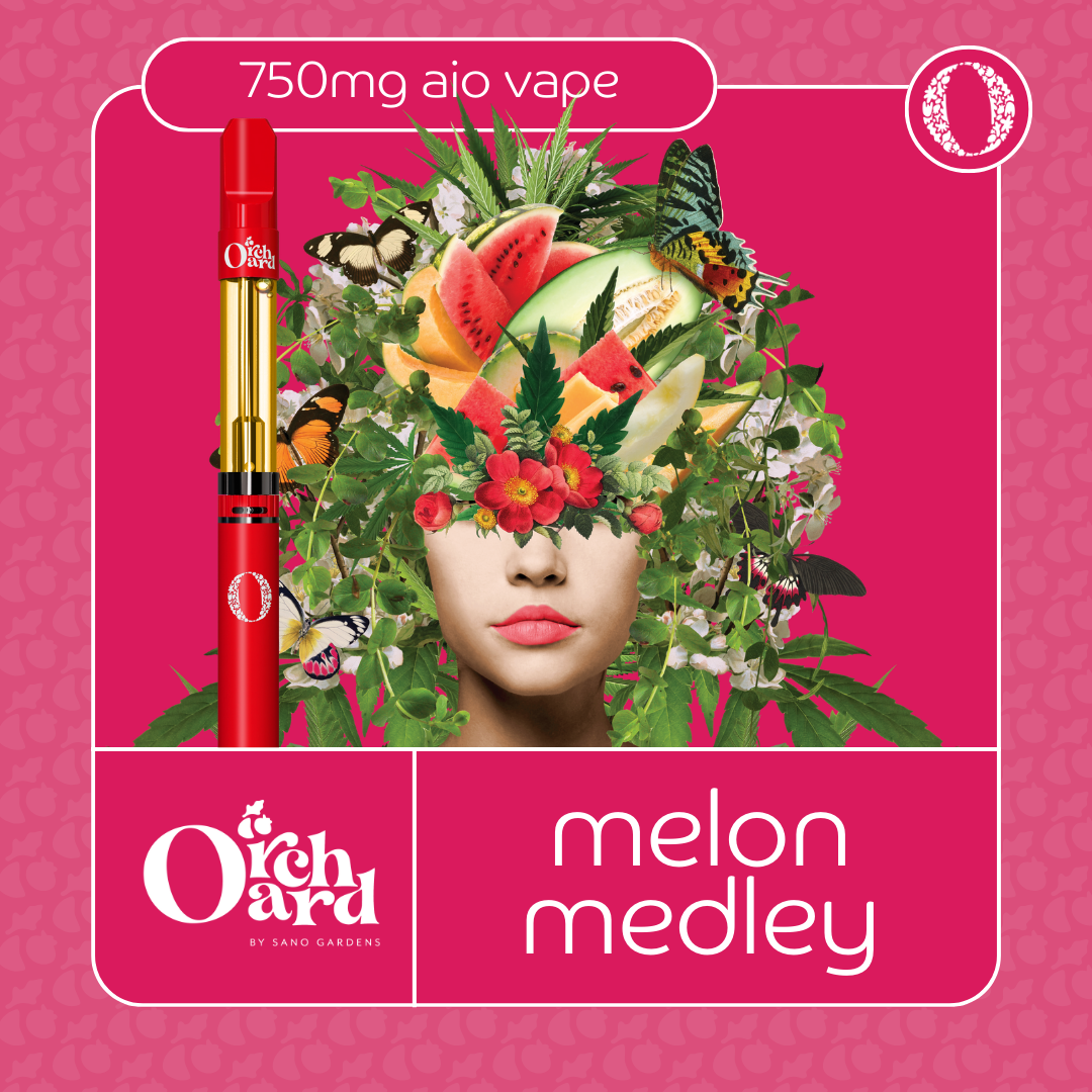 Photograph of product: (750mg) Melon Medley - Orchard Vape AIO