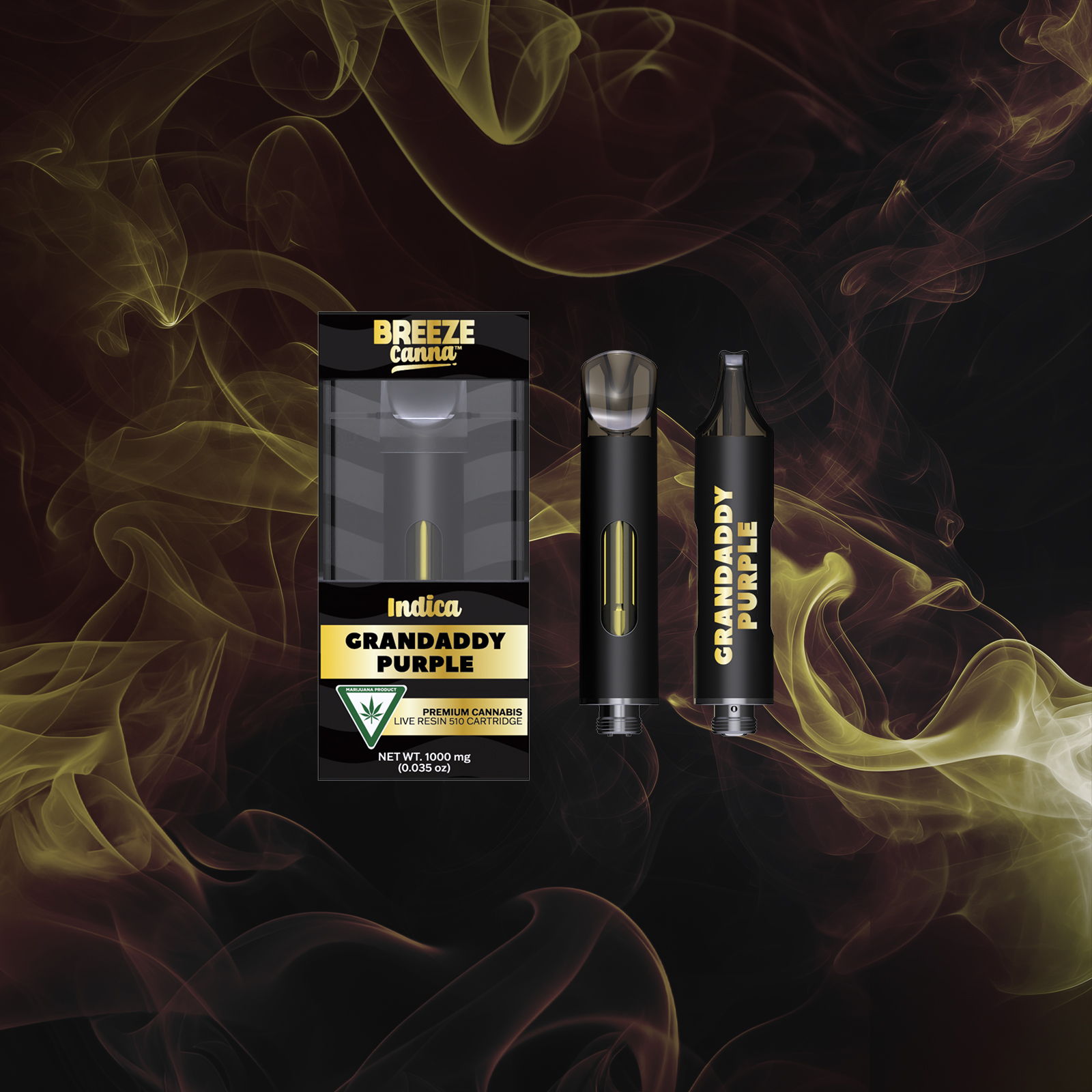 Photograph of product: Breeze Canna Granddaddy Purple Live Resin Cart 1.0g