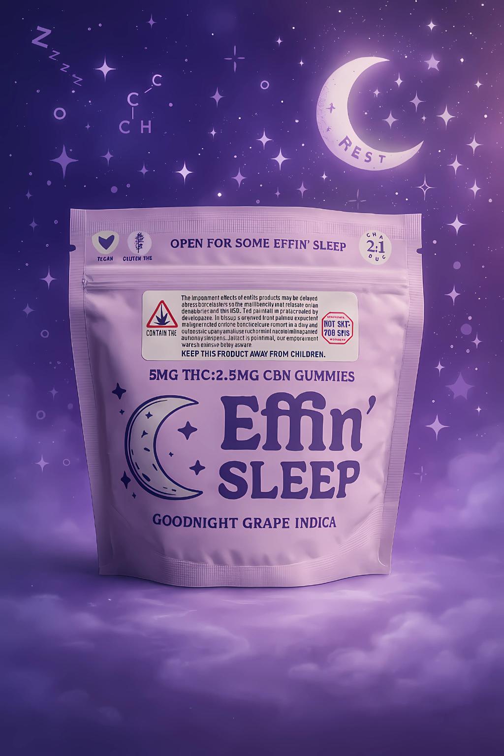 Photograph of product: Effin' | Goodnight Grape | 20pk | 2:1
