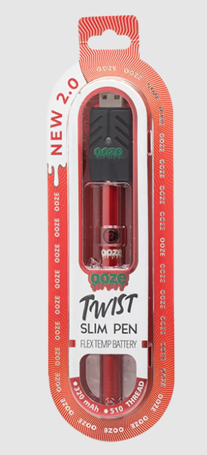 Photograph of product: Ooze Slim Twist Pro Dual Quartz Atomizer | Ruby Red
