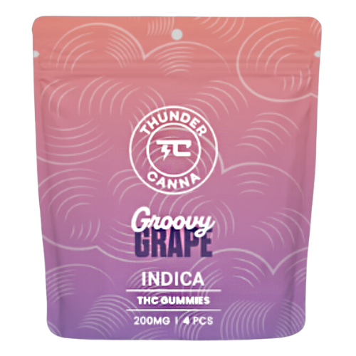 Photograph of product: Thunder Canna Groovy Grape Gummies 4pk 200mg TH-oui