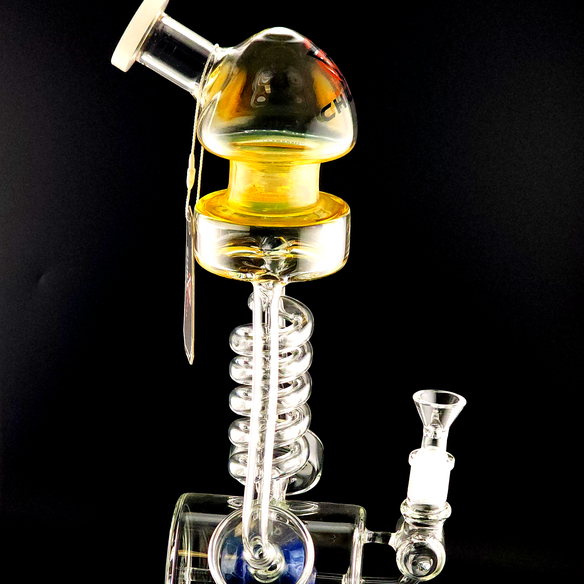 Photograph of product: CHILL GLASS  LARGE RECYCLER DAB RIG MUSHROOM STYLE TOP