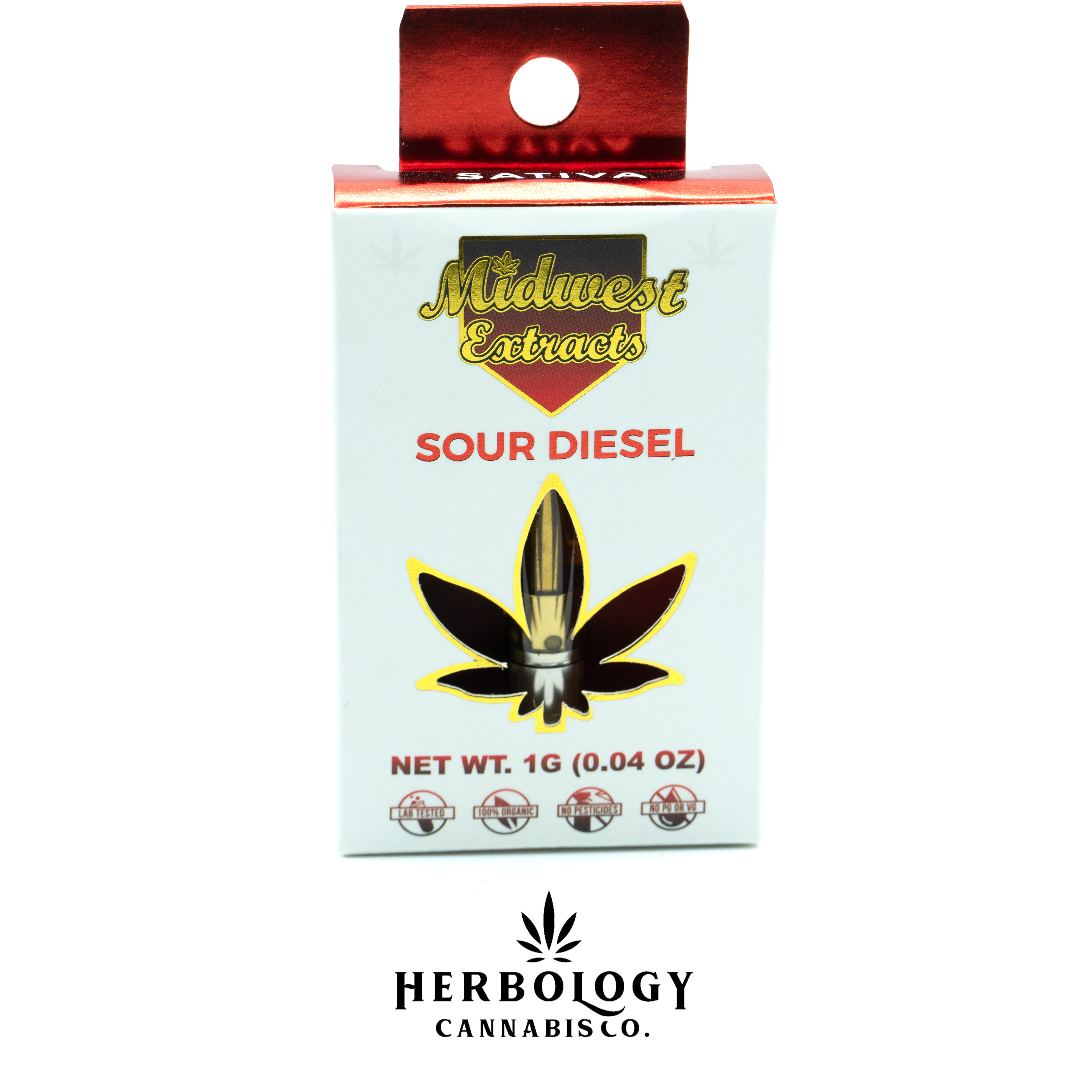 Photograph of product: Midwest Extracts | Distillate 510 Cart | Sour Diesel | 1g