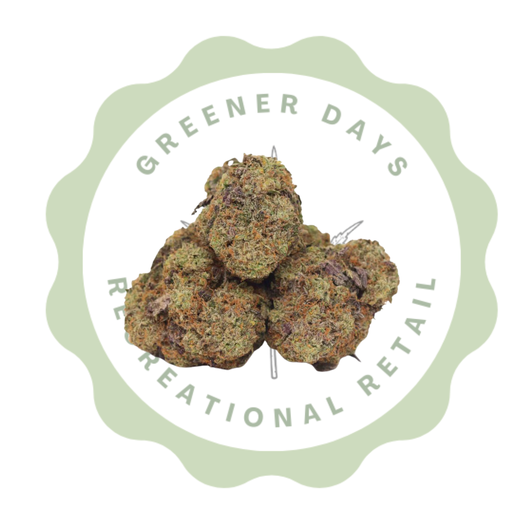 Photograph of product: Greener Days Eighth (3.5G) Prepackaged Flower Lavender Layer Cake