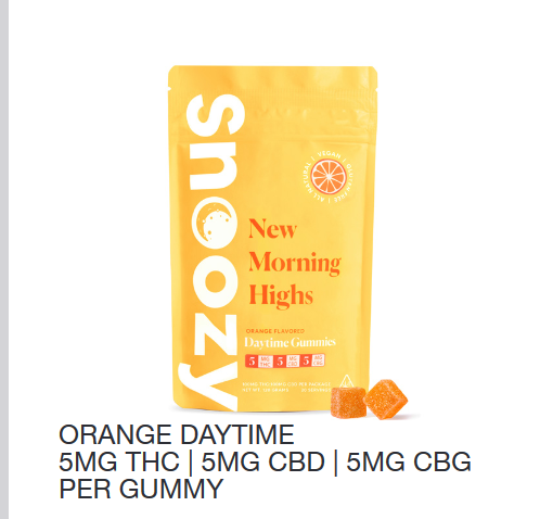 Photograph of product: Snoozy's New Morning High 1:1:1 Gummies