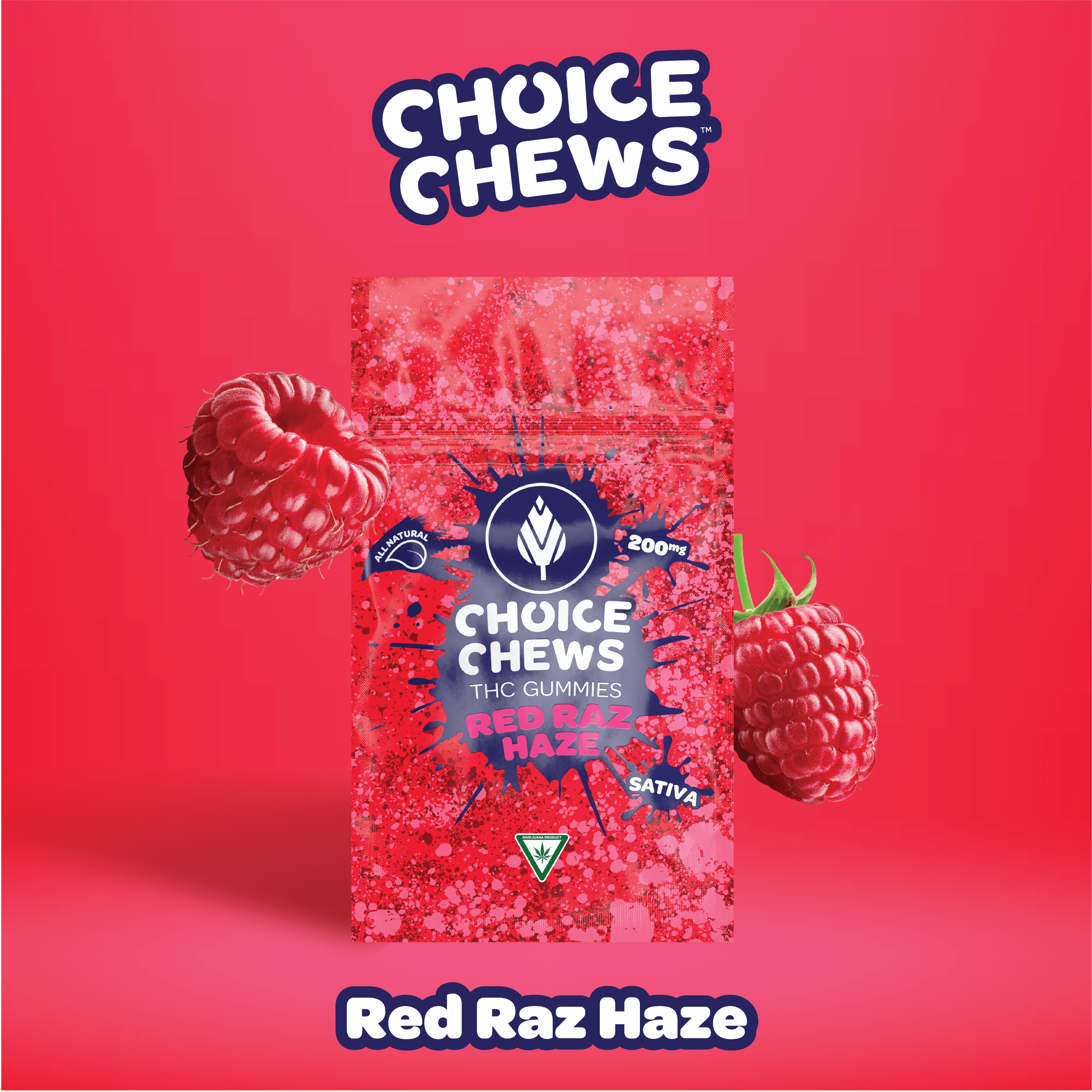 Photograph of product: Choice Labs | Red Raz Haze | 200mg | Gummies