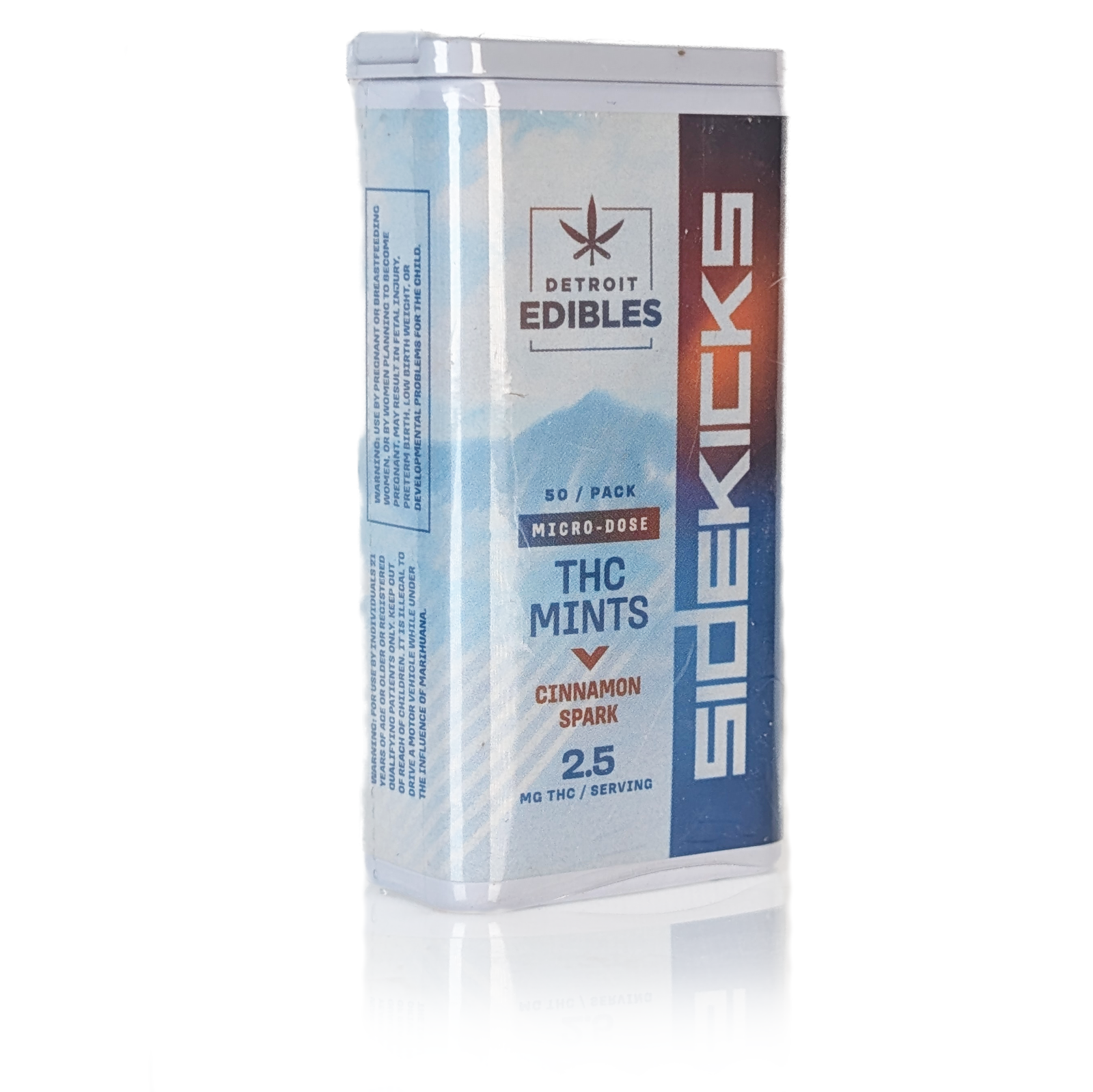 Photograph of product: SIDEKICKS - CINNAMON SPARK - MINTS - 125MG (2.5MGX50)