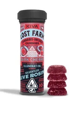 Photograph of product: Lost Farm Dark Cherry Live Rosin Gummies 10pk