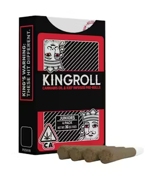 Photograph of product: KINGROLL Junior Cannalope AK x Cannalope Kush v3 Infused Pre-Rolls x4PK 3G