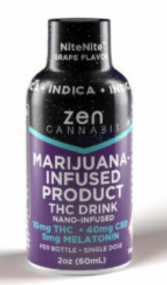 Photograph of product: 1:4 TH-oui/CBD 5mg Melatonin Nite Nite Grape Nano Infused Shot - Zen  - 10mg Shot