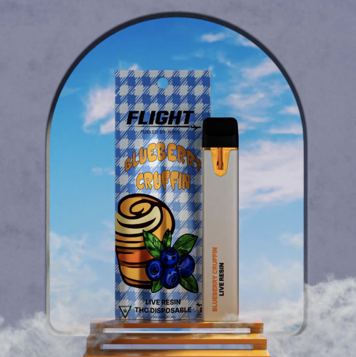 Photograph of Product: Flight - Blueberry Cruffin Live Resin Disposable