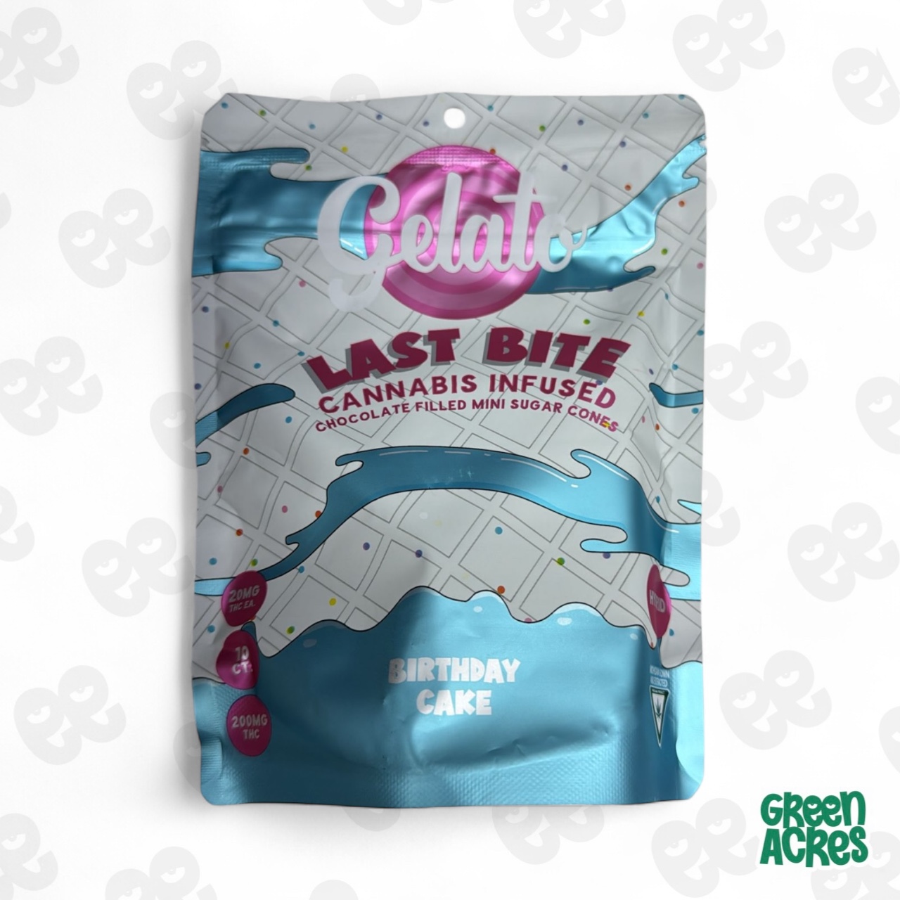 Photograph of product: Gelato: Birthday Cake Cones 200MG Last Bites