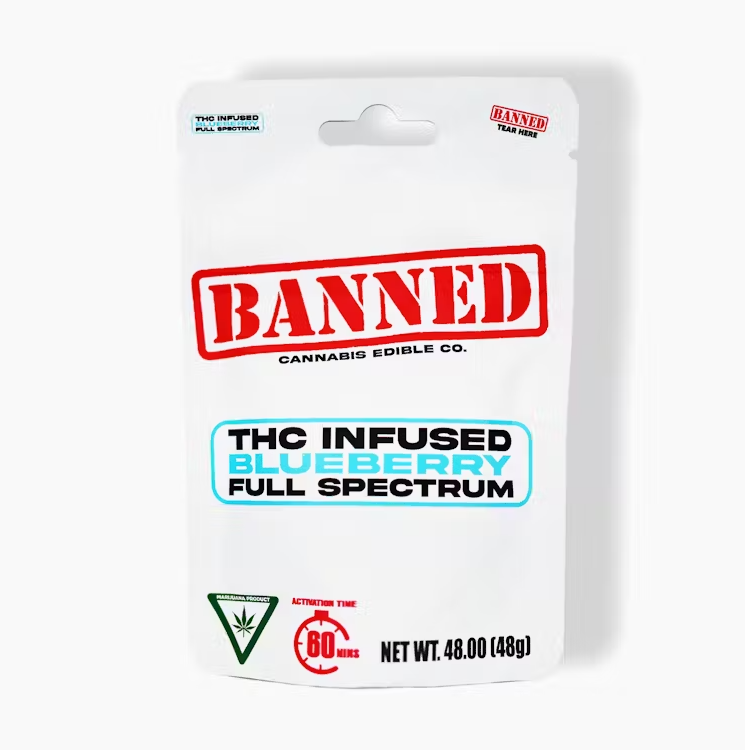 Photograph of Product: Banned - Gummies Clusters - 200mg - 4pk - Blueberry
