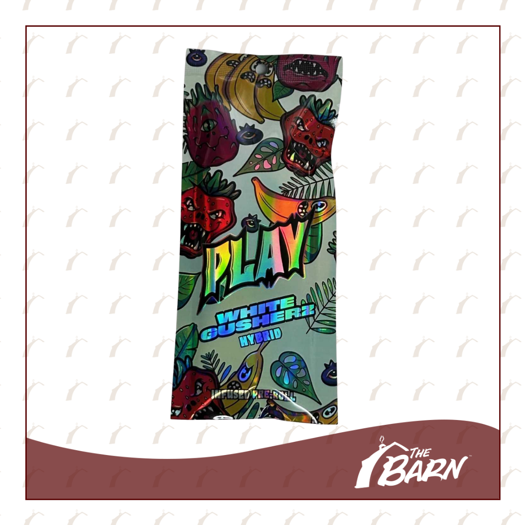 Photograph of product: Play 1.2g Infused Preroll - White Gusherz - REC