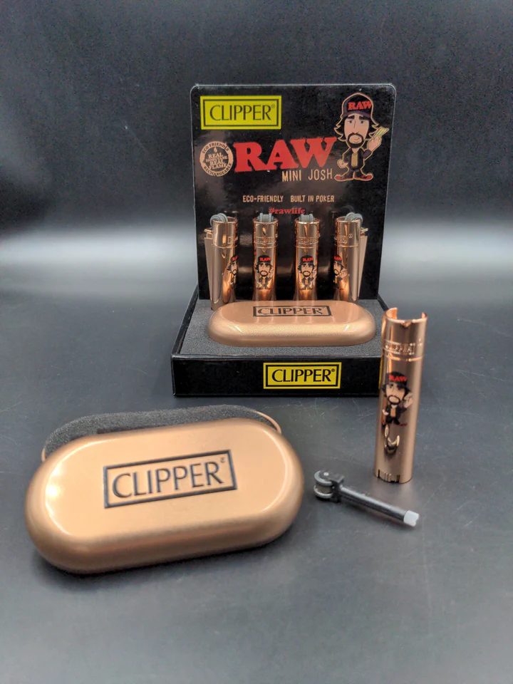 Photograph of product: Clipper | Mini Josh Raw Lighter in Rose Gold with Gift Box
