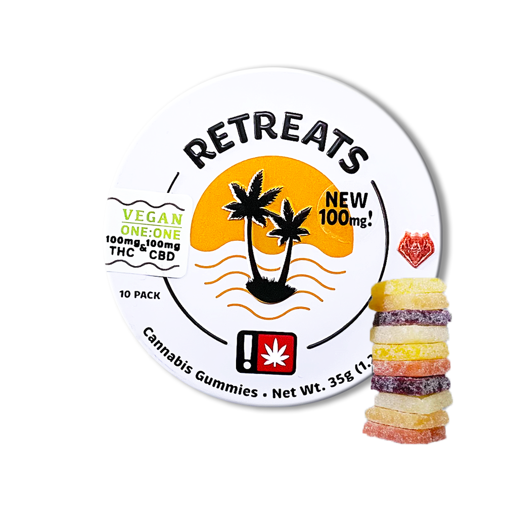 Photograph of product: Retreat Vegan 1:1 Gummies 10pk | 100mg