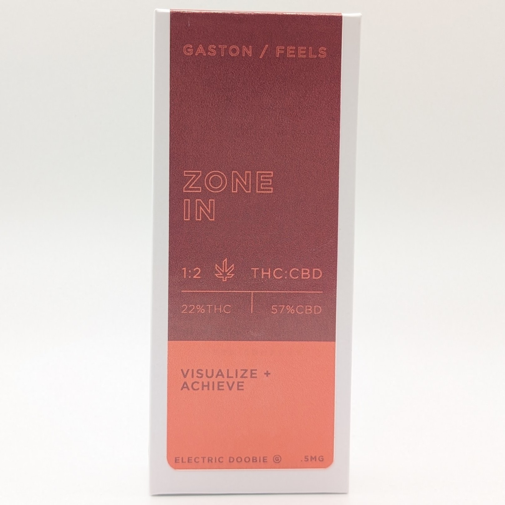 Photograph of product: Gaston Feels: Zone In 1:2 TH-oui:CBD .5g Cart