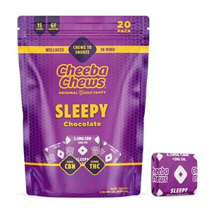 Photograph of product: Cheeba Chews | Sleepy Chews Chocolate | 100mg