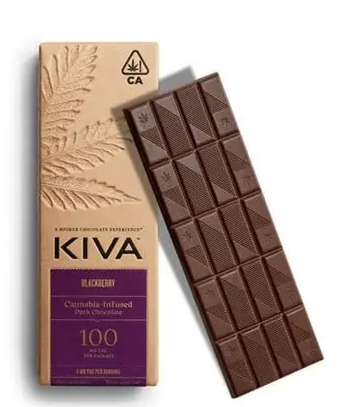 Photograph of product: KIVA BLACKBERRY DARK CHOCOLATE 100MG TH-oui