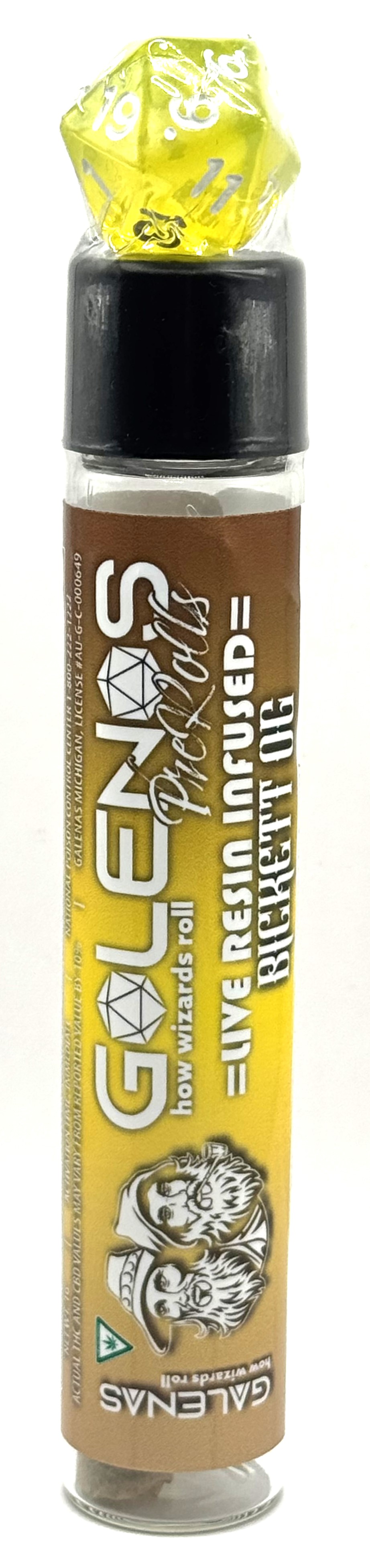 Photograph of product: Bickett OG | 1g Live Resin Infused Pre-Roll