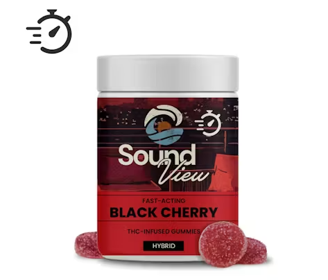 Photograph of product: SoundView Black Cherry Fast-Acting Gummies T97.4mg H 00089