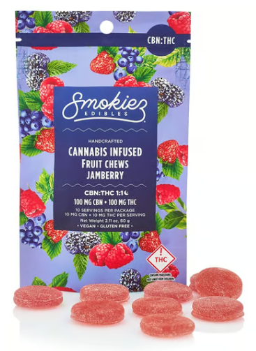 Photograph of product: Sweet Jamberry (1:1 CBN:TH-oui)  - Gummies 10pk 100mg