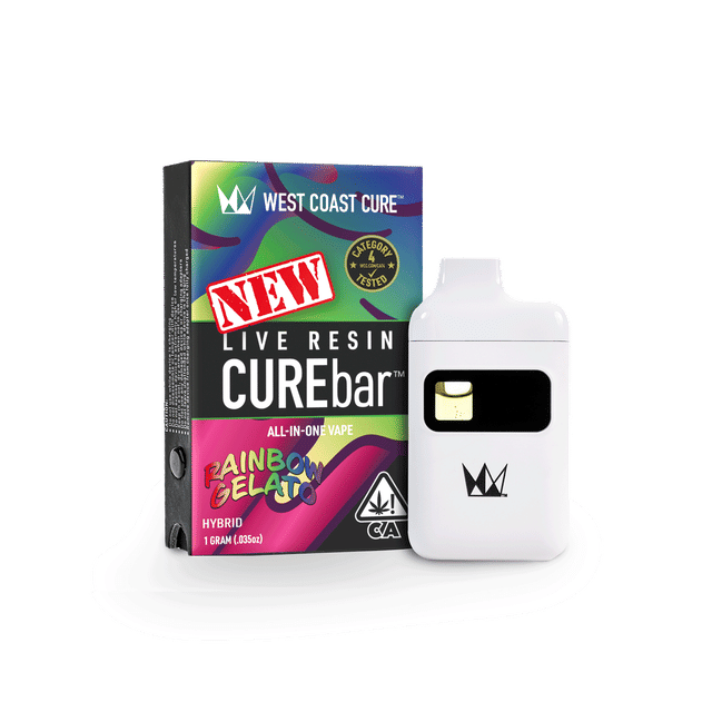 Photograph of product: 1g Rainbow Gelato Live Resin CUREbar 2.0 AIO - 