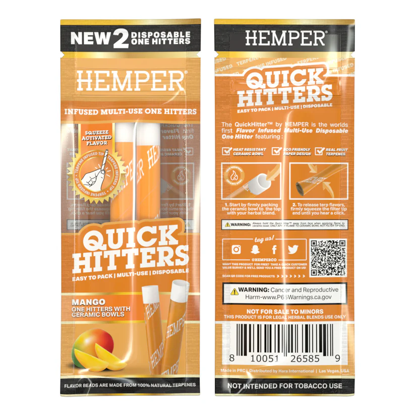 Photograph of product: Hemper Quick Hitters-2pck Mango  Multi Use Disposable