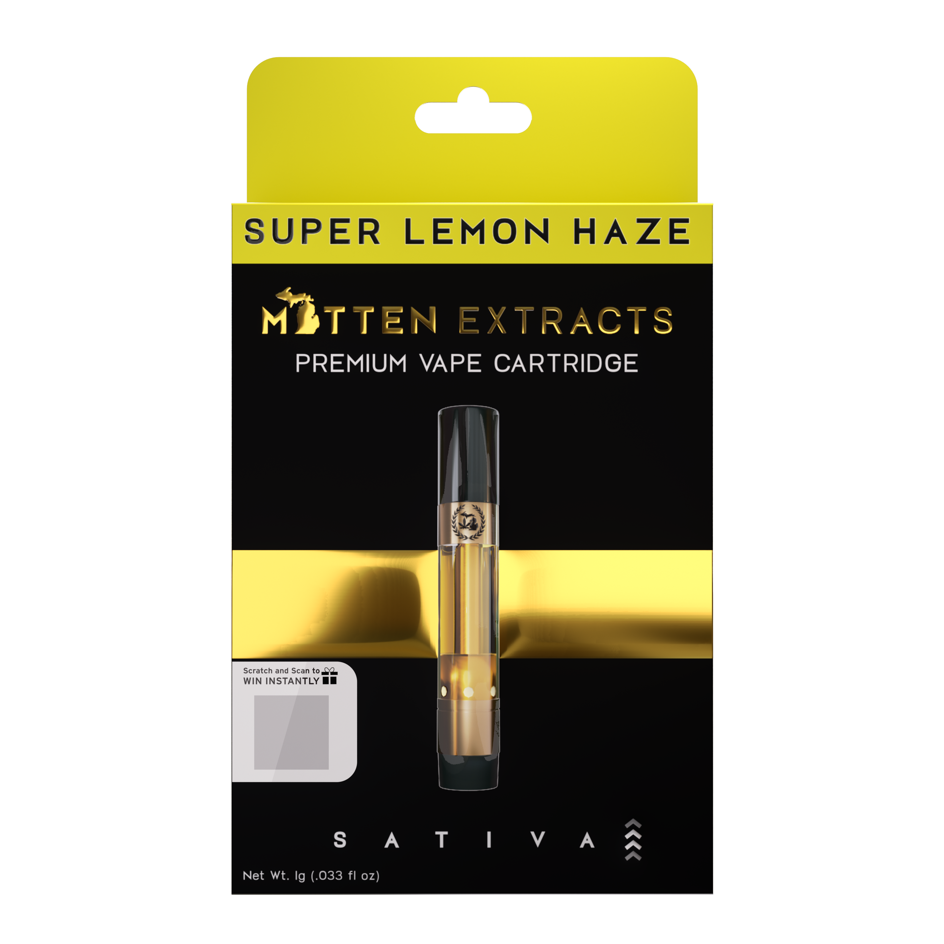 Photograph of product: Mitten Extracts - Cartridge 1g - Super Lemon Haze - Oui'd