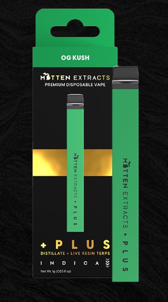 Photograph of product: Mitten Extracts Papaya Kush Disposable