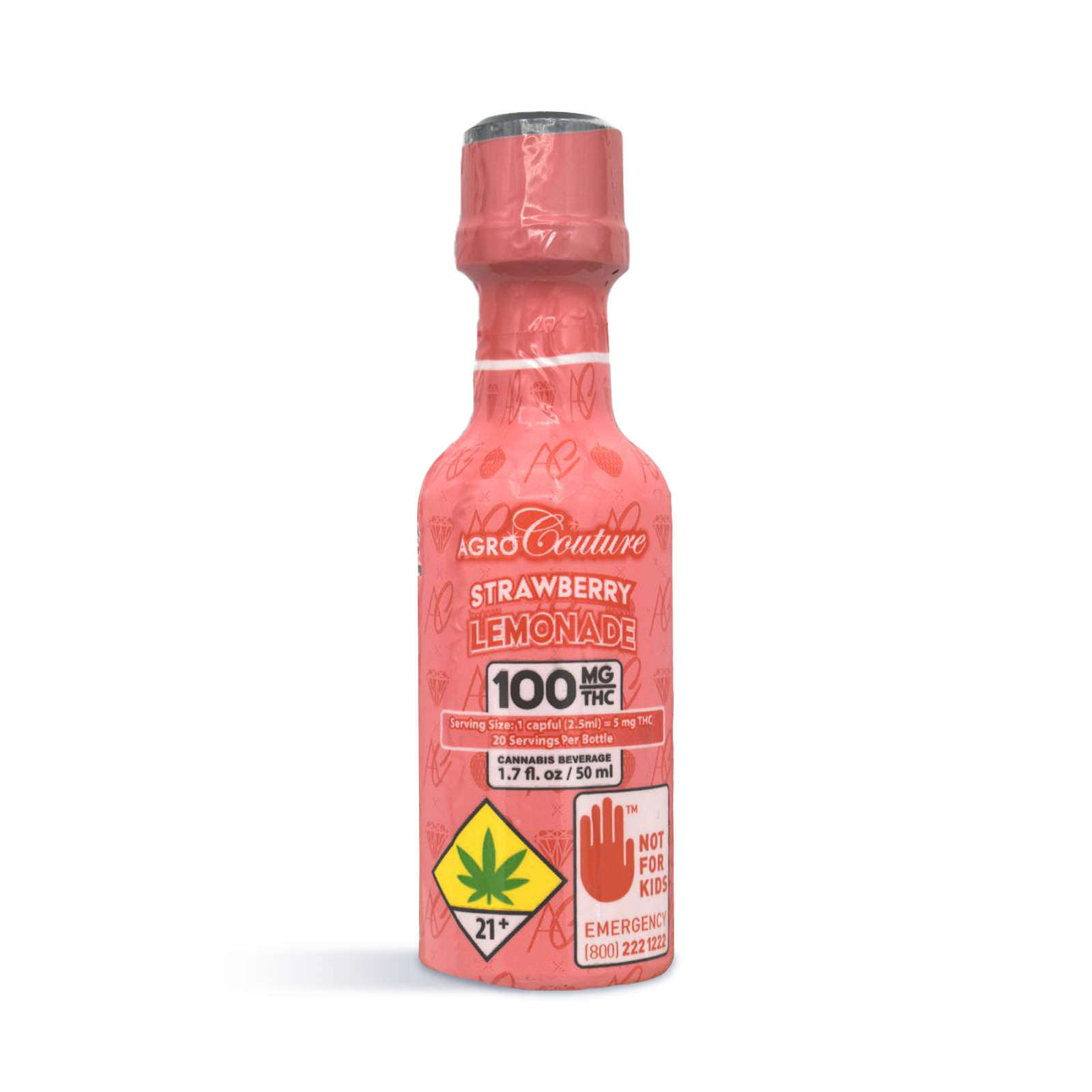 Photograph of product: Agro Couture - Strawberry Lemonade - 100mg Liquid Edible - 1.7oz