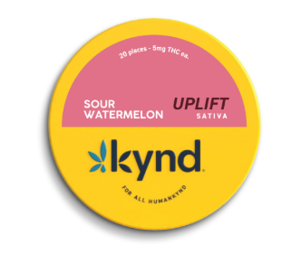 Photograph of product: Kynd Uplift Sour Watermelon 100mg 20pk Gummies