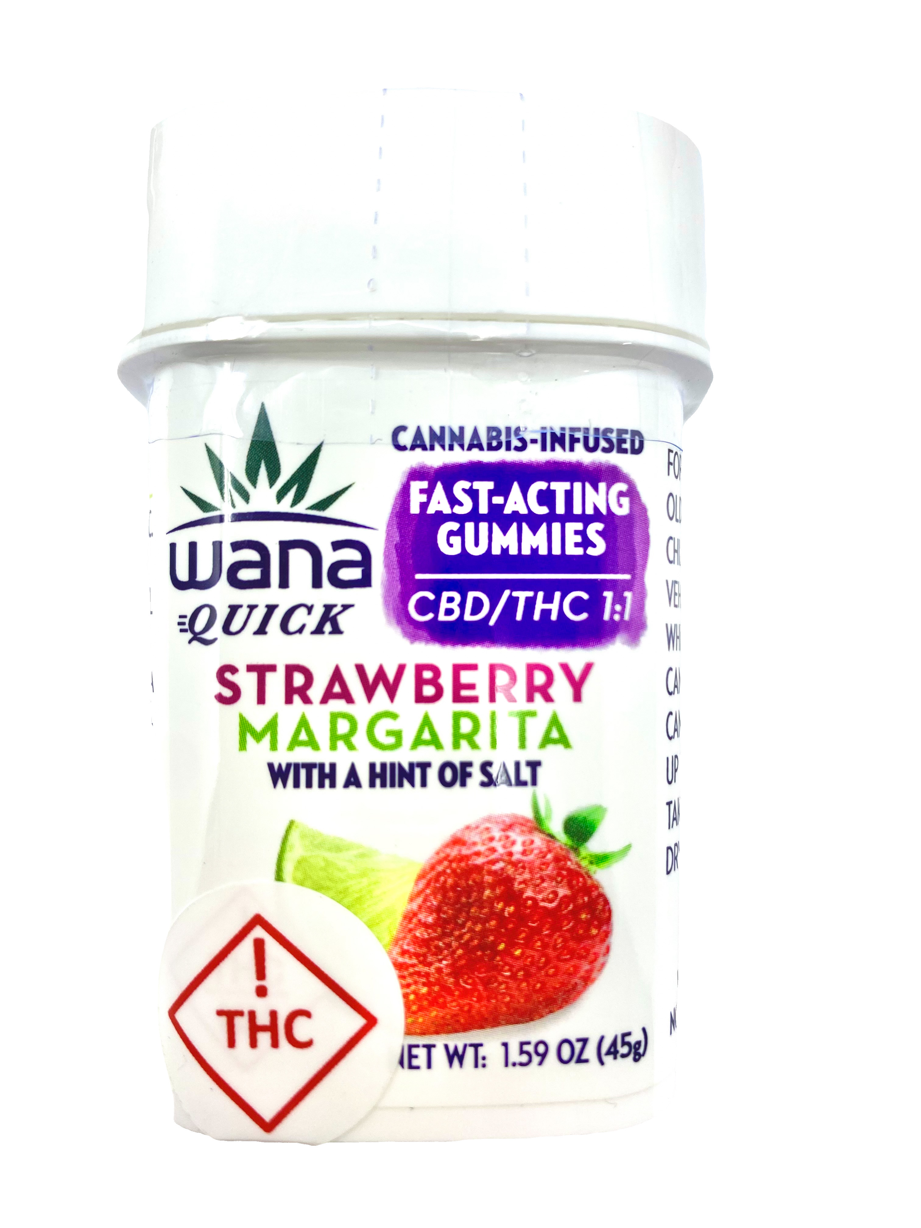 Photograph of product: Fast Acting - Strawberry Margarita Gummies CBD 1:1 (45G)