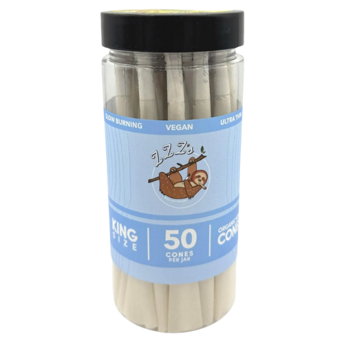 Photograph of product: ZZZ's Collective Stoner Sloth King Size Ultra Thin Organic Hemp Cones 50pk