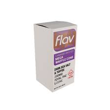 Photograph of product: Flav Dark Sea Salt Toffee Mega Cone 100mg